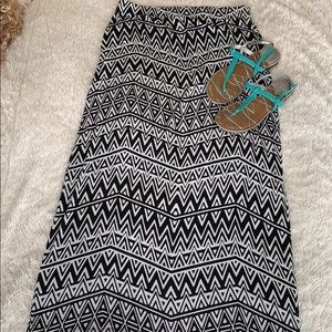 Black and White Maxi Skirt